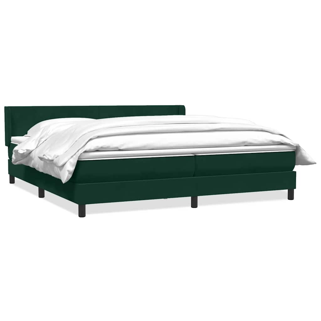 Boxspring met matras fluweel donkergroen 180x210 cm