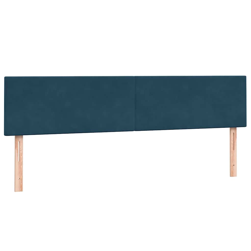 Boxspring met matras fluweel donkerblauw 180x210 cm