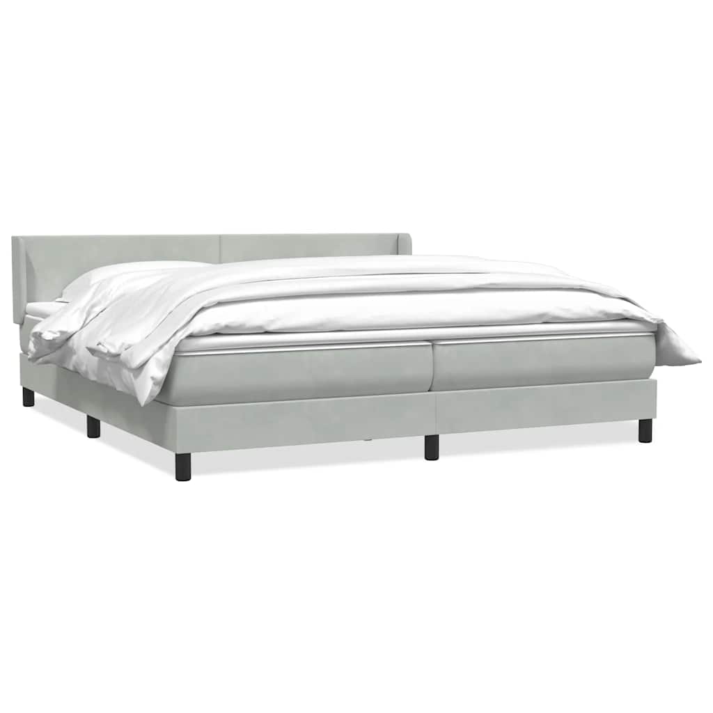 Boxspring met matras fluweel lichtgrijs 200x210 cm