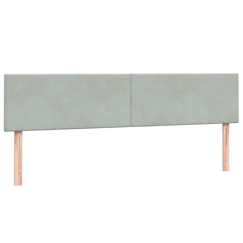 Boxspring met matras fluweel lichtgrijs 200x210 cm