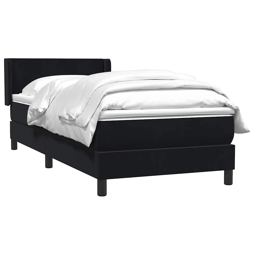 Boxspring met matras fluweel zwart 80x220 cm is nu te koop bij PeponiXL, paradijselijk wonen!