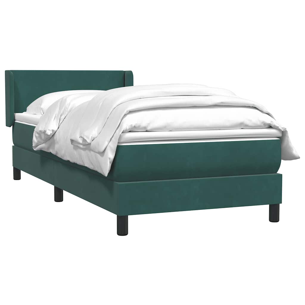 Boxspring met matras fluweel donkergroen 80x220 cm is nu te koop bij PeponiXL, paradijselijk wonen!