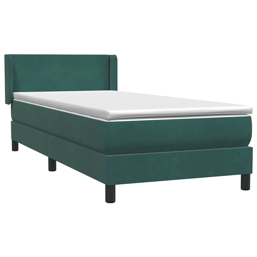 Boxspring met matras fluweel donkergroen 80x220 cm is nu te koop bij PeponiXL, paradijselijk wonen!
