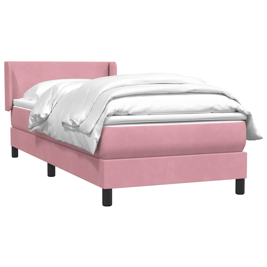 Boxspring met matras fluweel roze 80x220 cm is nu te koop bij PeponiXL, paradijselijk wonen!