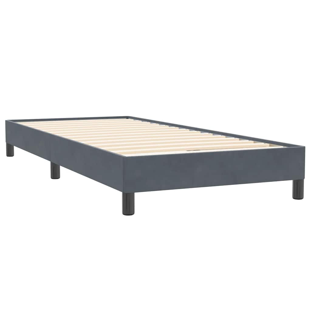 Boxspring met matras fluweel donkergrijs 90x220 cm is nu te koop bij PeponiXL, paradijselijk wonen!