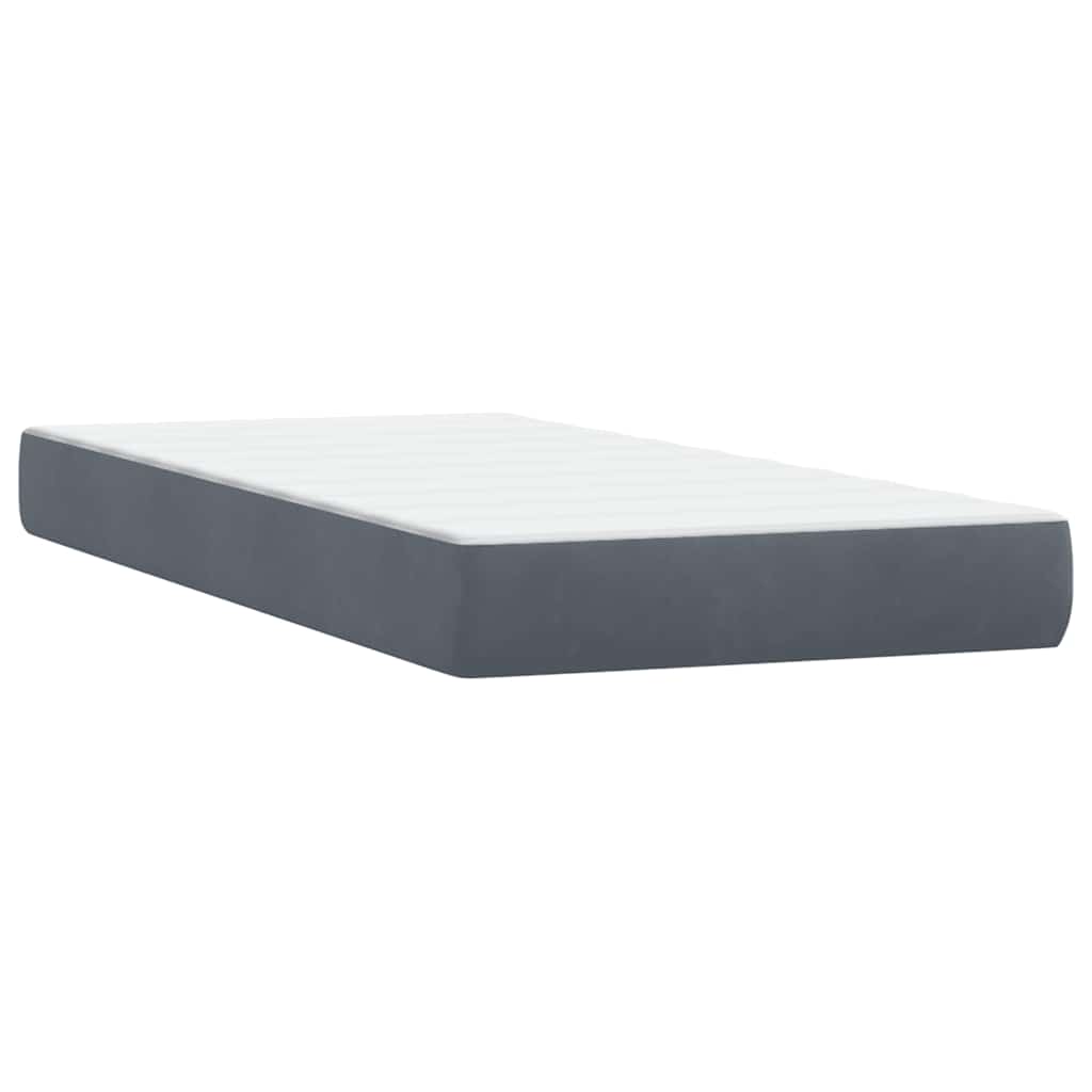 Boxspring met matras fluweel donkergrijs 90x220 cm is nu te koop bij PeponiXL, paradijselijk wonen!