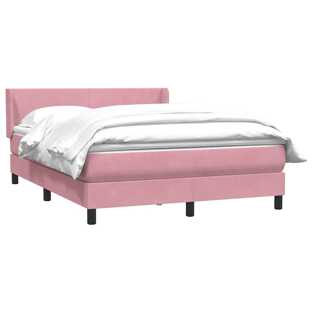 Boxspring met matras fluweel roze 140x220 cm is nu te koop bij PeponiXL, paradijselijk wonen!