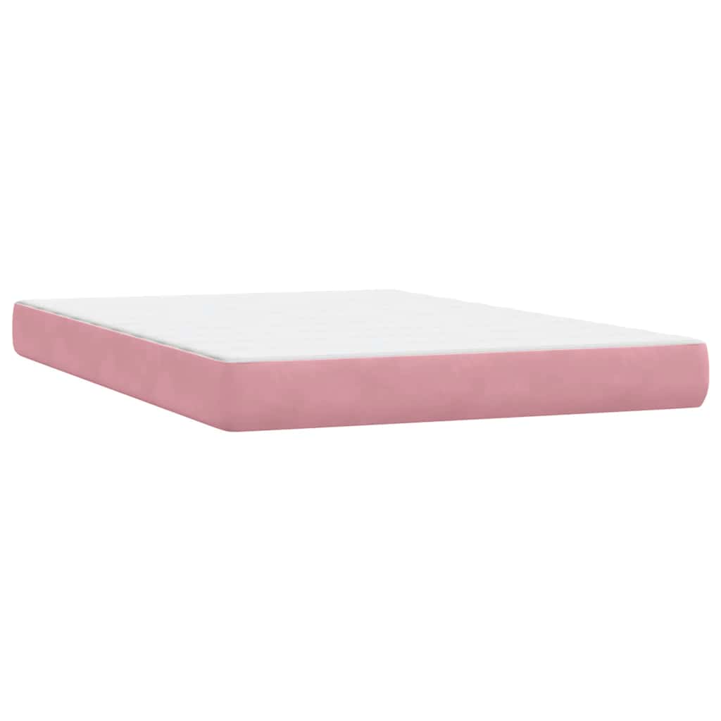 Boxspring met matras fluweel roze 140x220 cm is nu te koop bij PeponiXL, paradijselijk wonen!