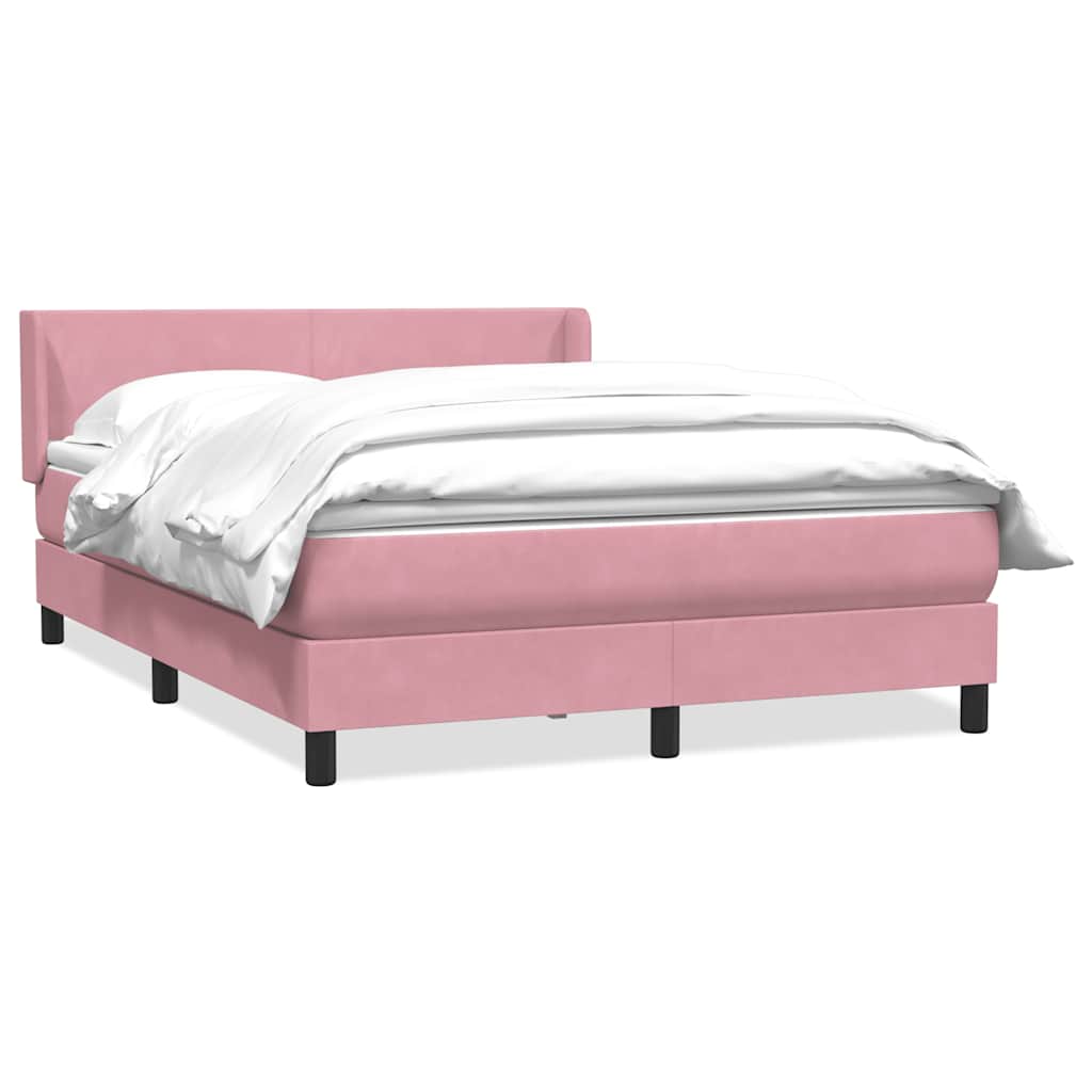 Boxspring met matras fluweel roze 140x220 cm is nu te koop bij PeponiXL, paradijselijk wonen!