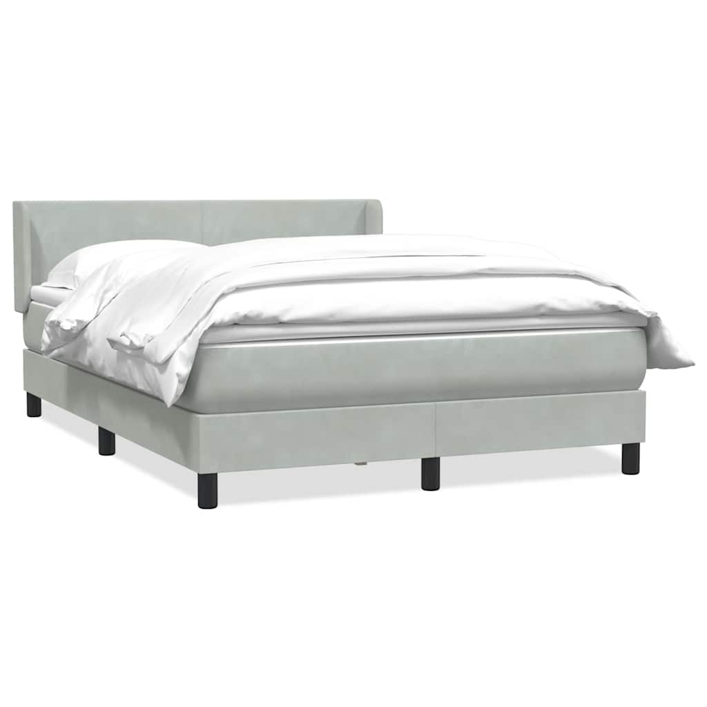 Boxspring met matras fluweel lichtgrijs 160x220 cm is nu te koop bij PeponiXL, paradijselijk wonen!