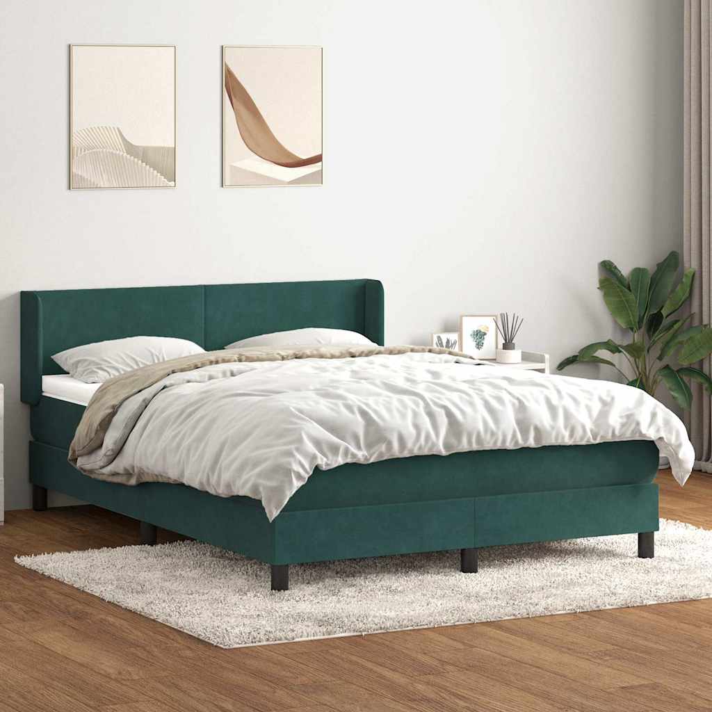 Boxspring met matras fluweel donkergroen 160x220 cm is nu te koop bij PeponiXL, paradijselijk wonen!