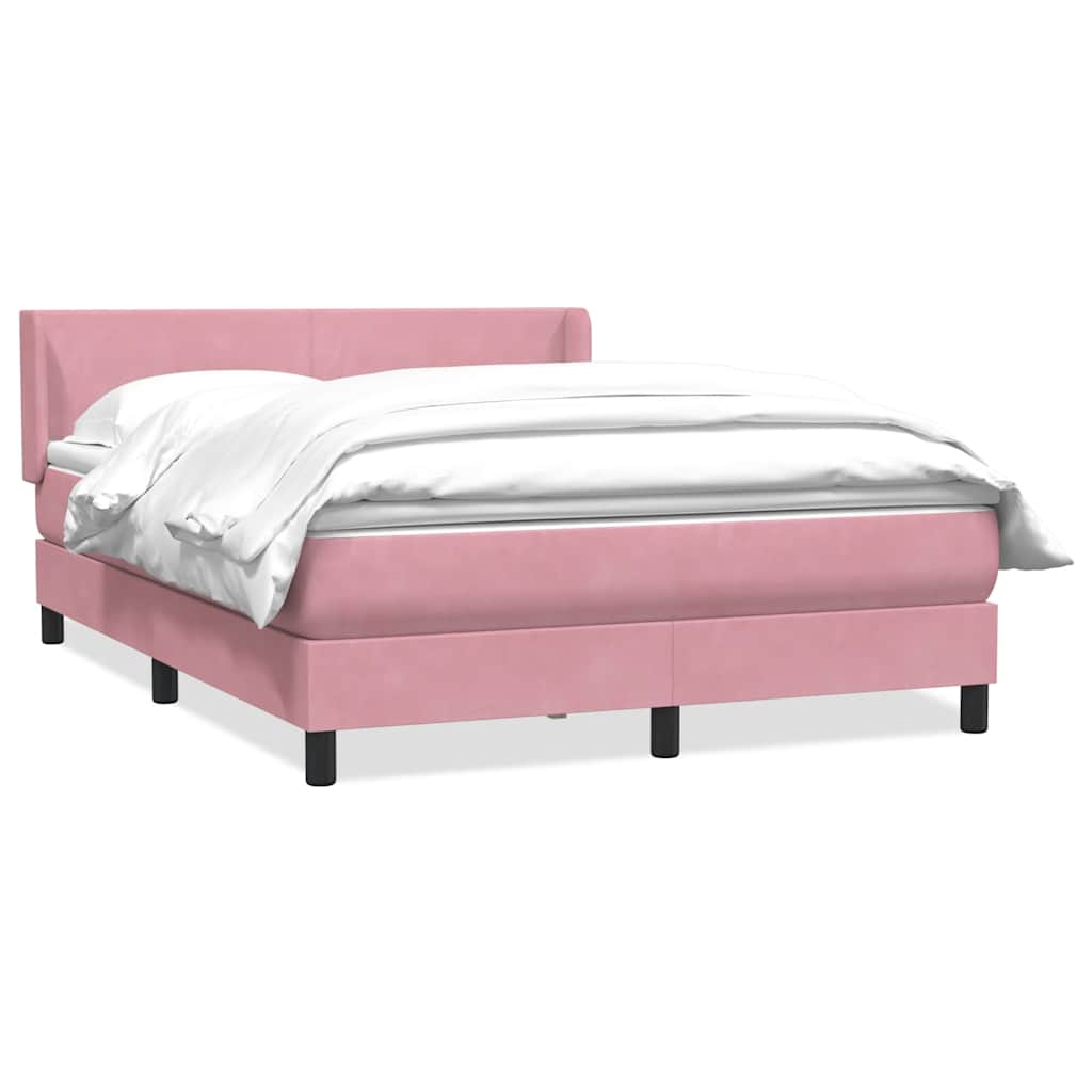 Boxspring met matras fluweel roze 160x220 cm is nu te koop bij PeponiXL, paradijselijk wonen!