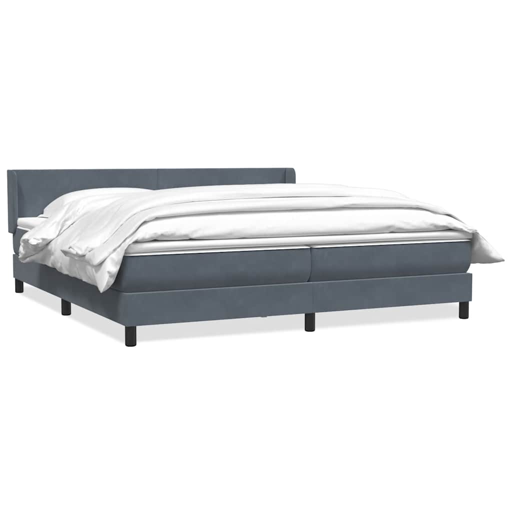 Boxspring met matras fluweel donkergrijs 180x220 cm is nu te koop bij PeponiXL, paradijselijk wonen!