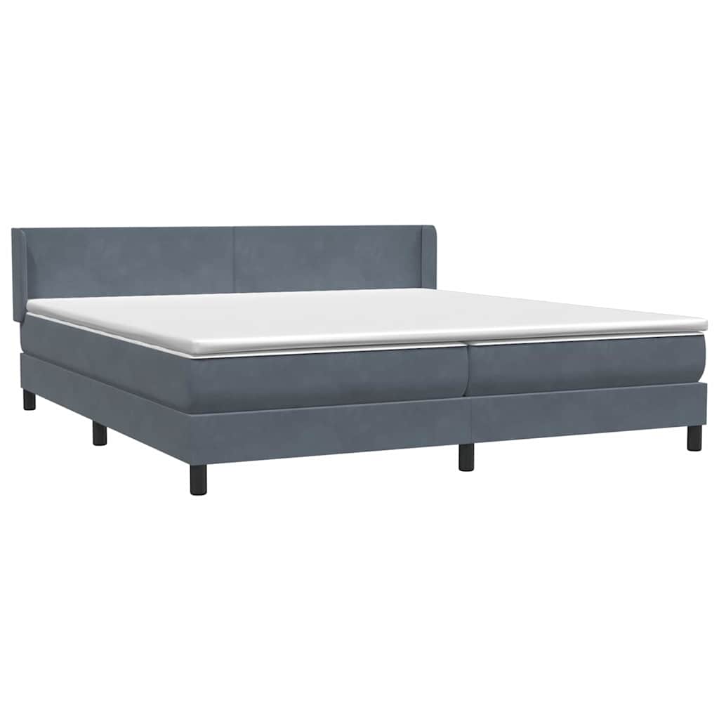 Boxspring met matras fluweel donkergrijs 180x220 cm is nu te koop bij PeponiXL, paradijselijk wonen!
