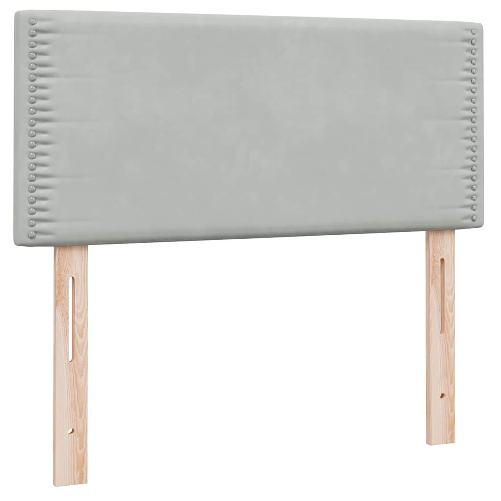 Boxspring met matras fluweel lichtgrijs 90x210 cm is nu te koop bij PeponiXL, paradijselijk wonen!
