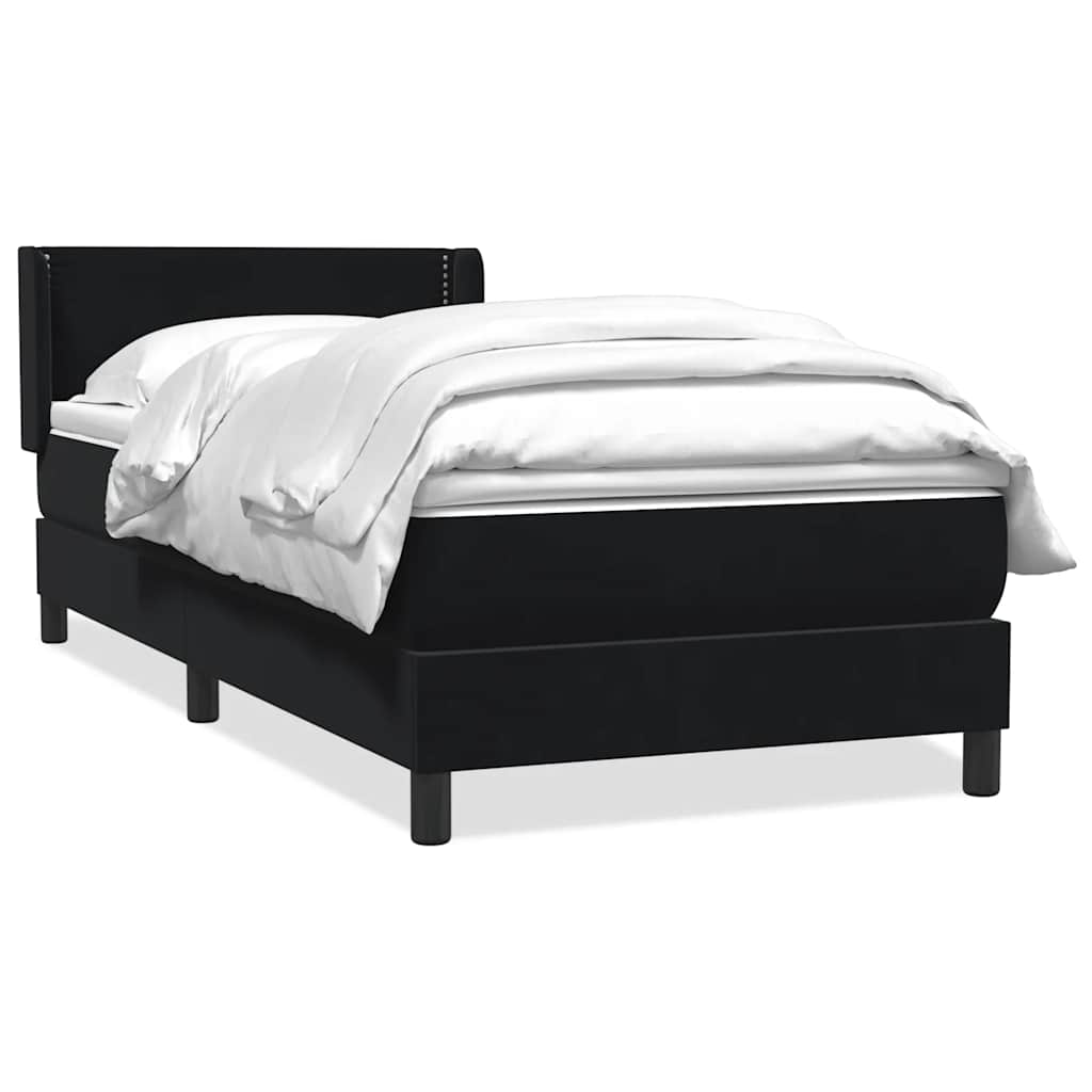 Boxspring met matras fluweel zwart 90x210 cm is nu te koop bij PeponiXL, paradijselijk wonen!