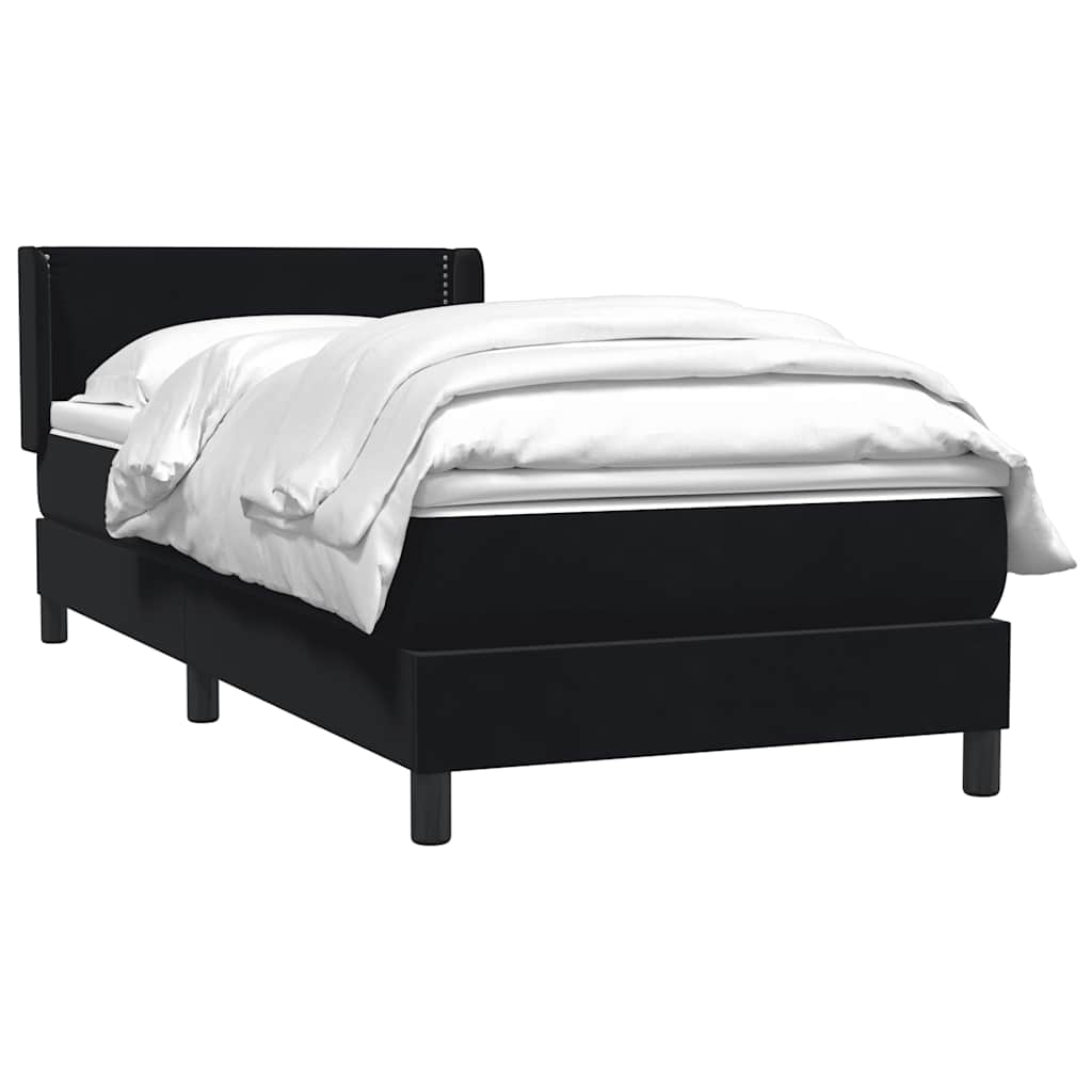 Boxspring met matras fluweel zwart 90x210 cm is nu te koop bij PeponiXL, paradijselijk wonen!