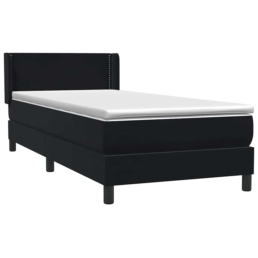 Boxspring met matras fluweel zwart 90x210 cm is nu te koop bij PeponiXL, paradijselijk wonen!