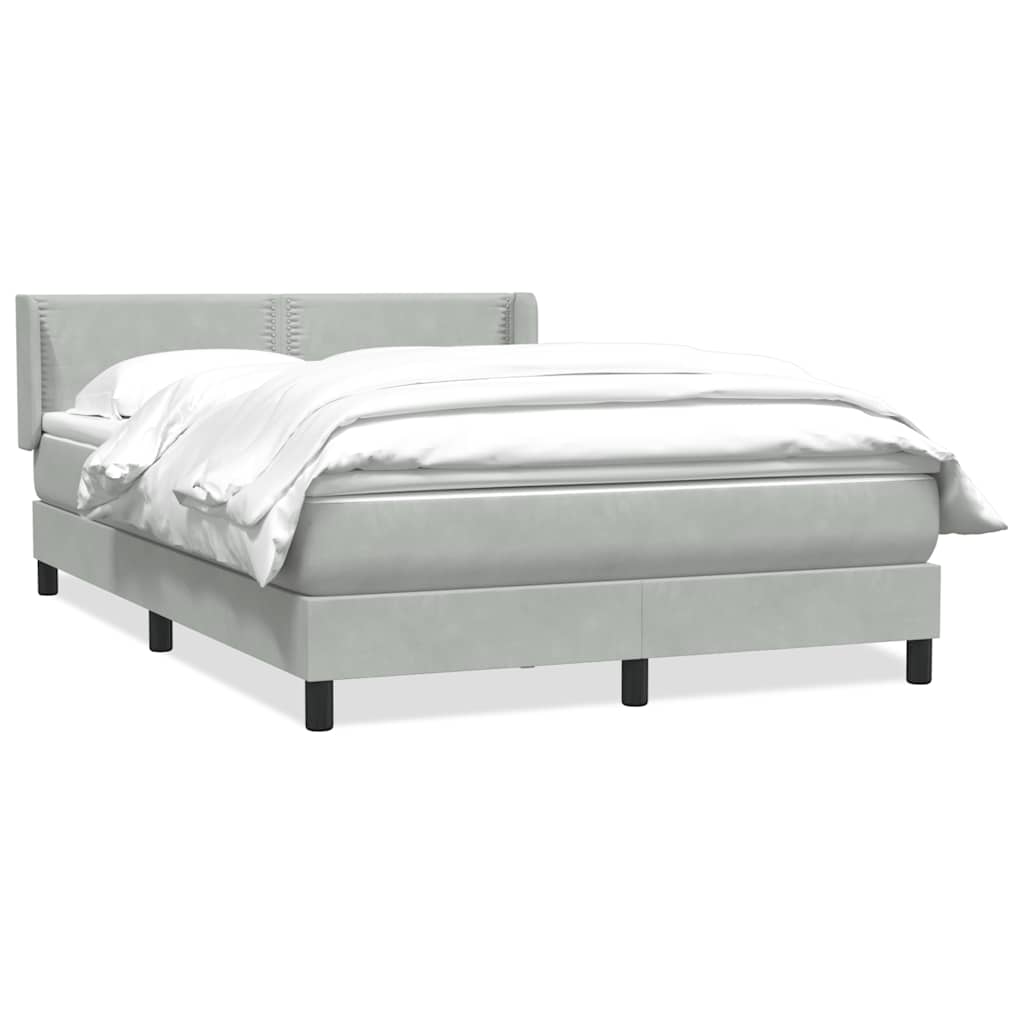 Boxspring met matras fluweel lichtgrijs 140x210 cm