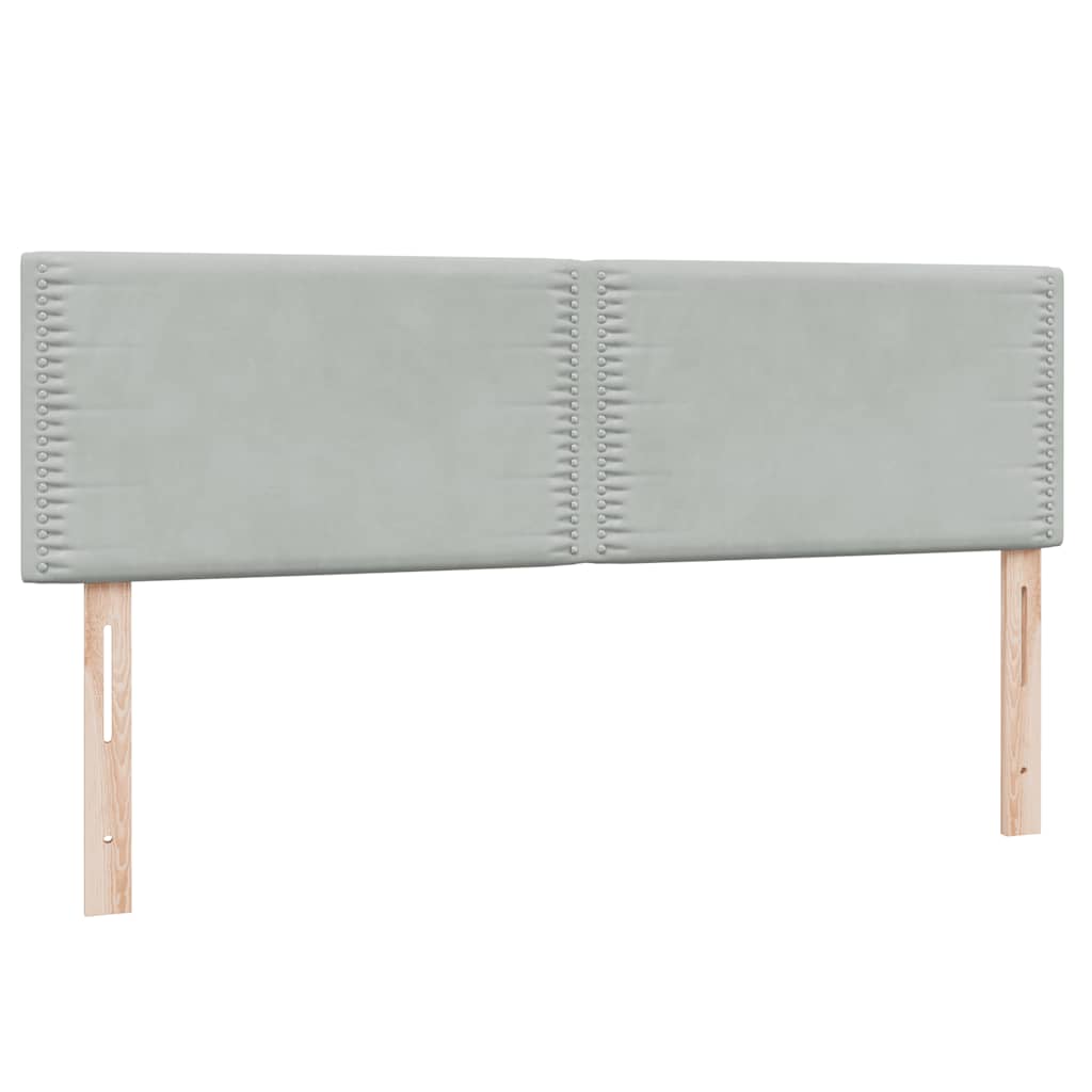 Boxspring met matras fluweel lichtgrijs 140x210 cm
