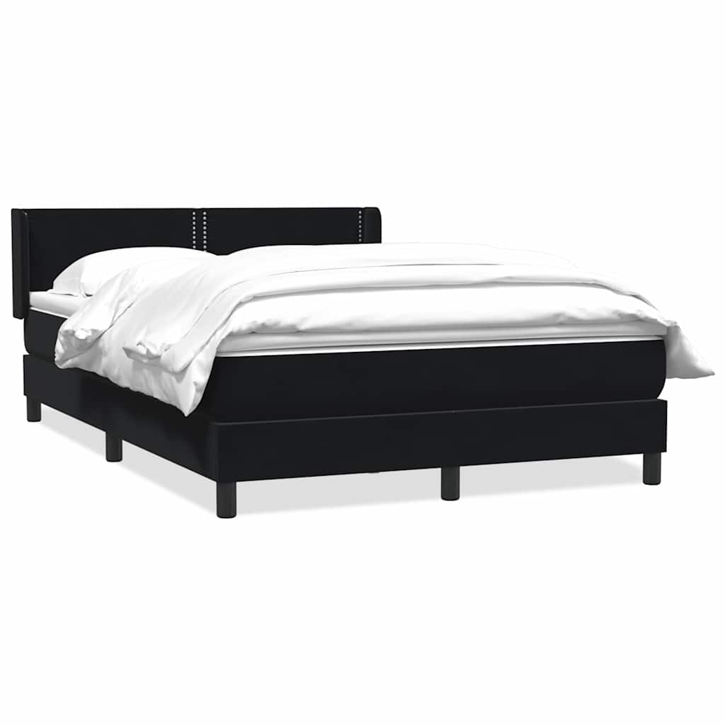 Boxspring met matras fluweel zwart 140x210 cm