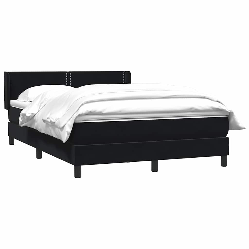 Boxspring met matras fluweel zwart 140x210 cm