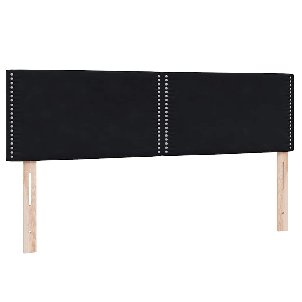 Boxspring met matras fluweel zwart 140x210 cm