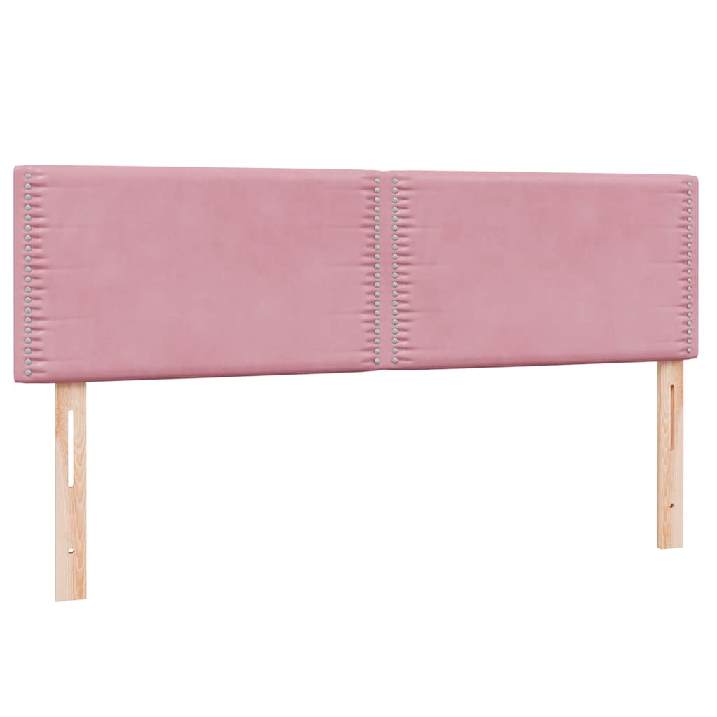 Boxspring met matras fluweel roze 140x210 cm