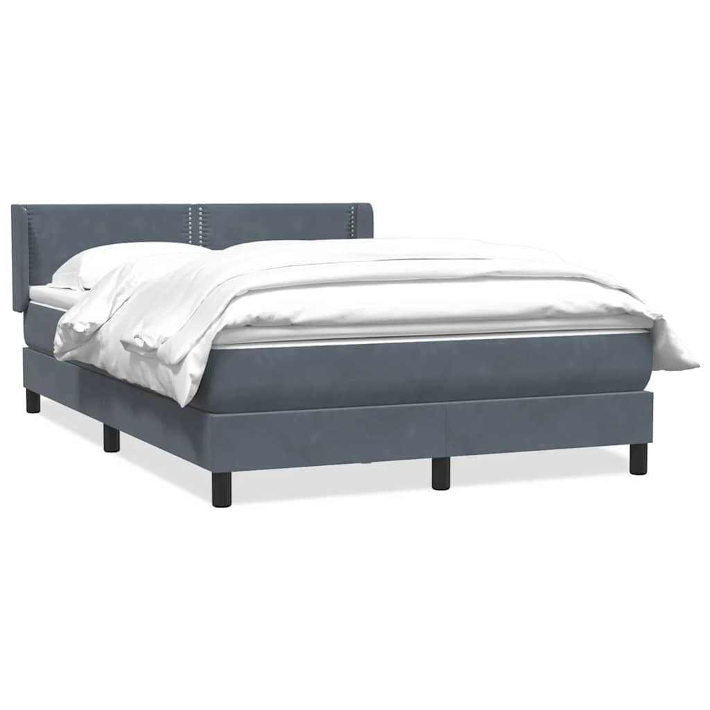 Boxspring met matras fluweel donkergrijs 160x210 cm