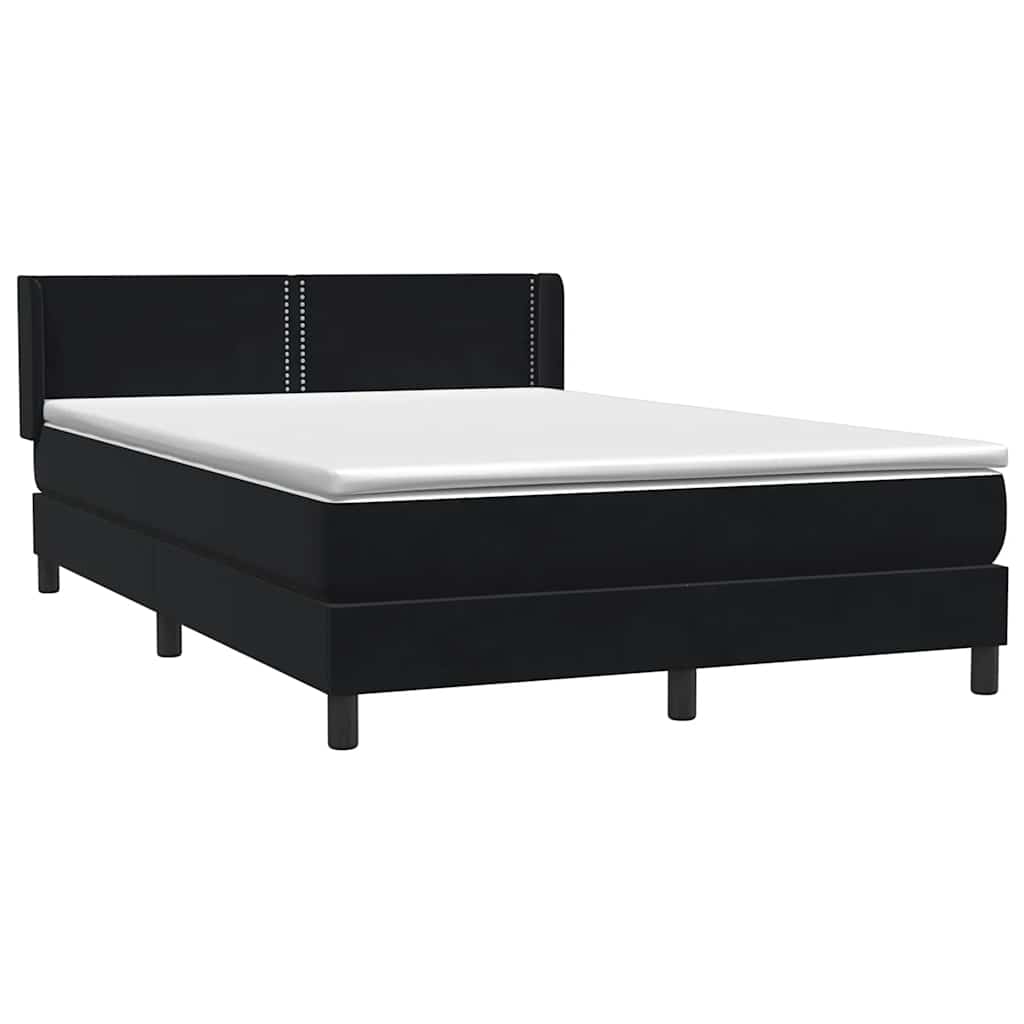 Boxspring met matras fluweel zwart 160x210 cm is nu te koop bij PeponiXL, paradijselijk wonen!