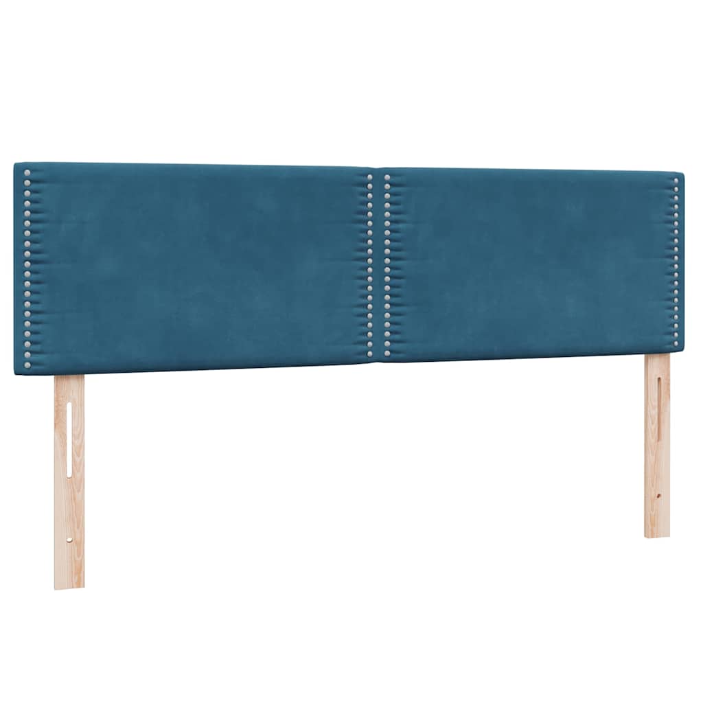 Boxspring met matras fluweel donkerblauw 160x210 cm