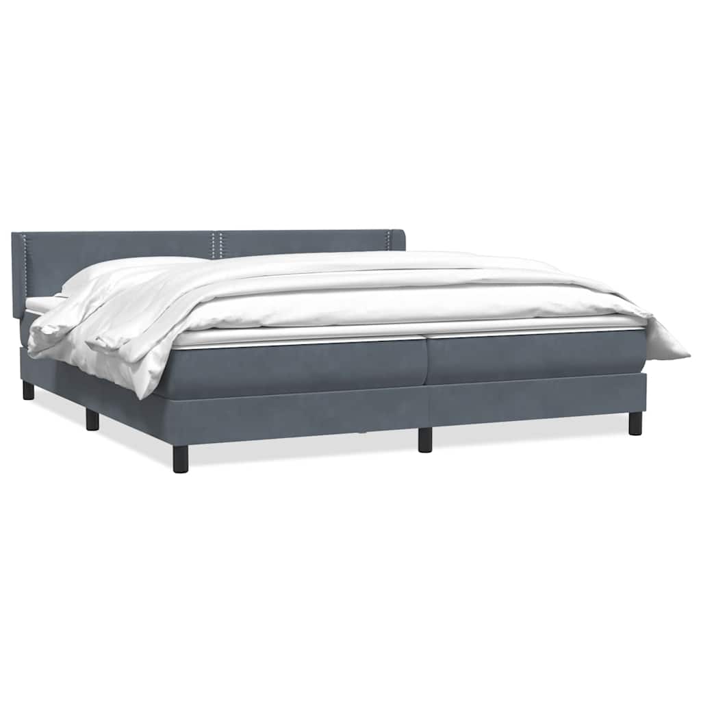 Boxspring met matras fluweel donkergrijs 180x210 cm
