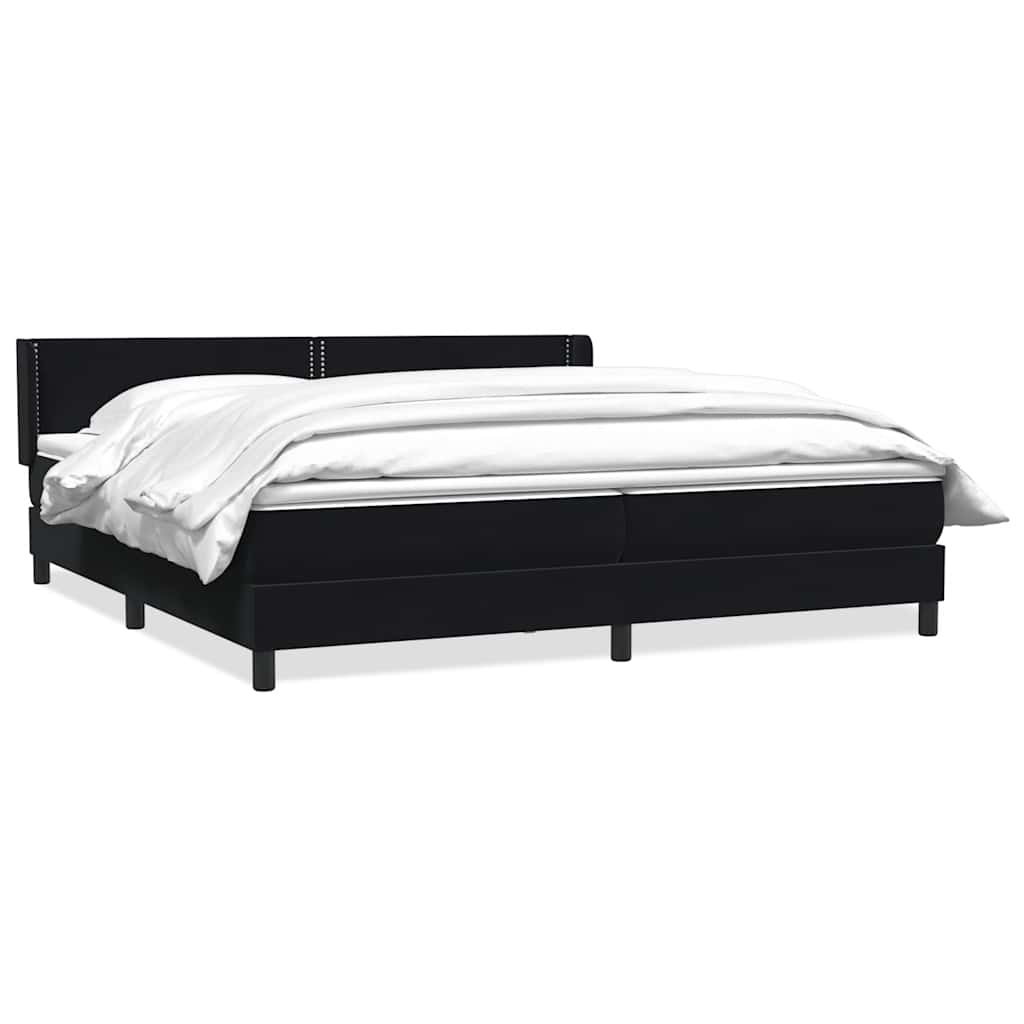 Boxspring met matras fluweel zwart 180x210 cm