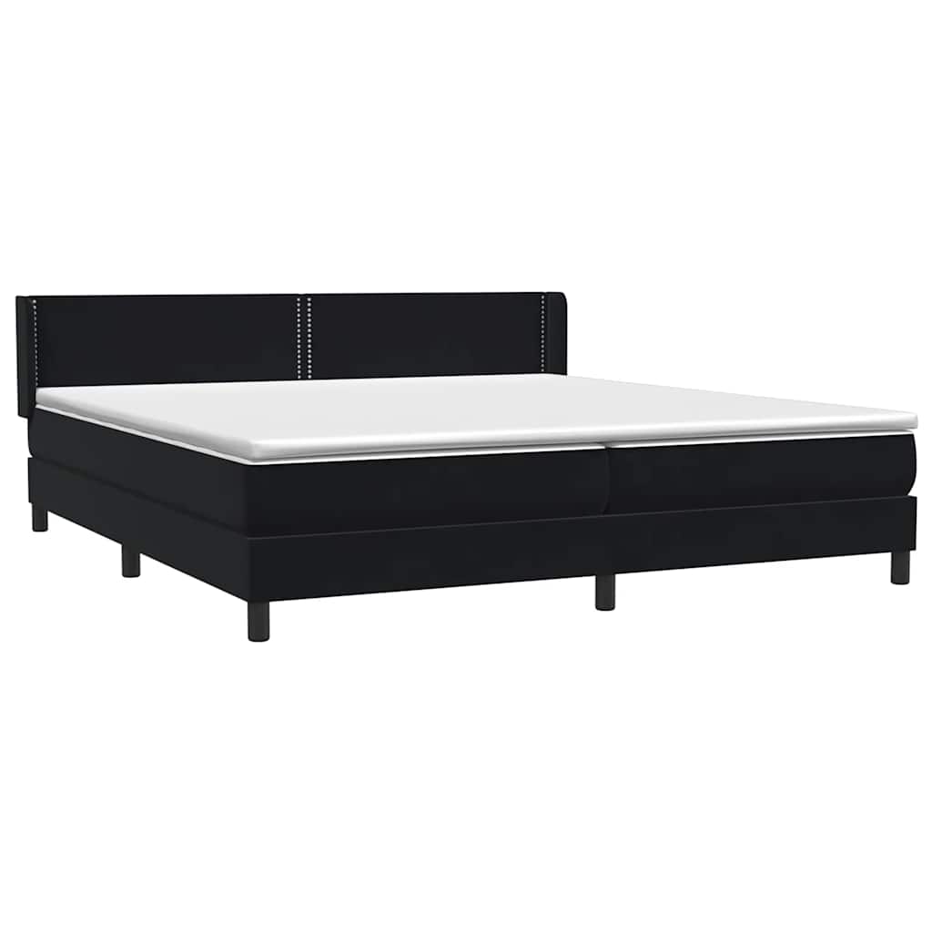 Boxspring met matras fluweel zwart 180x210 cm