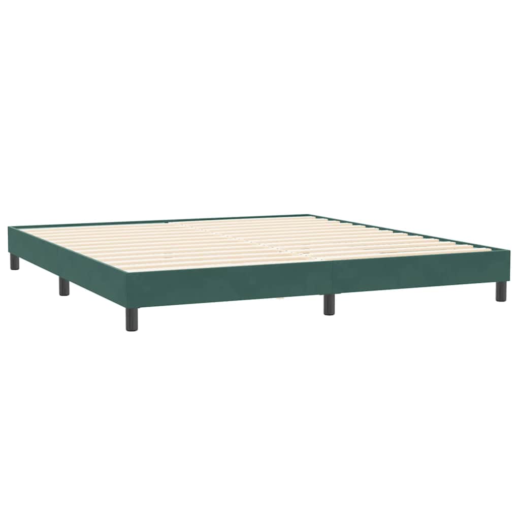 Boxspring met matras fluweel donkergroen 180x210 cm