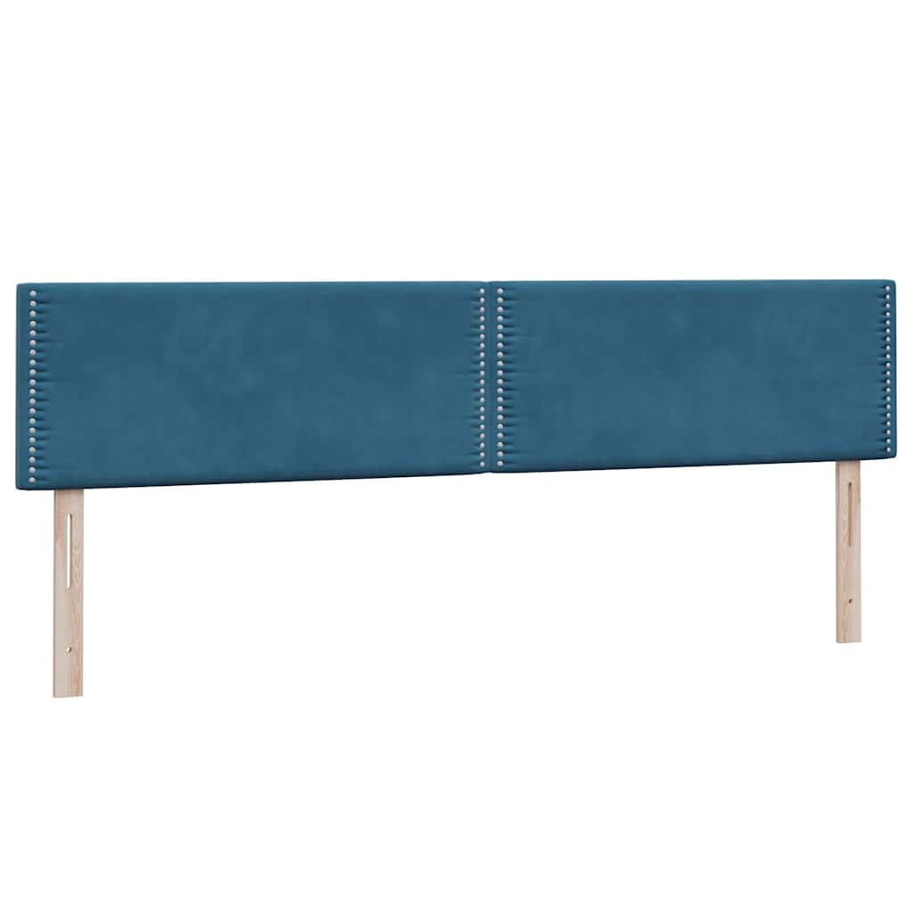 Boxspring met matras fluweel donkerblauw 180x210 cm