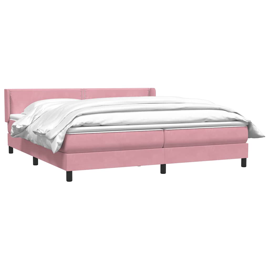 Boxspring met matras fluweel roze 180x210 cm is nu te koop bij PeponiXL, paradijselijk wonen!