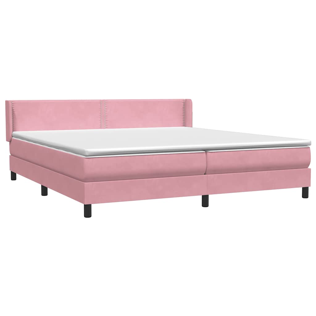 Boxspring met matras fluweel roze 180x210 cm is nu te koop bij PeponiXL, paradijselijk wonen!