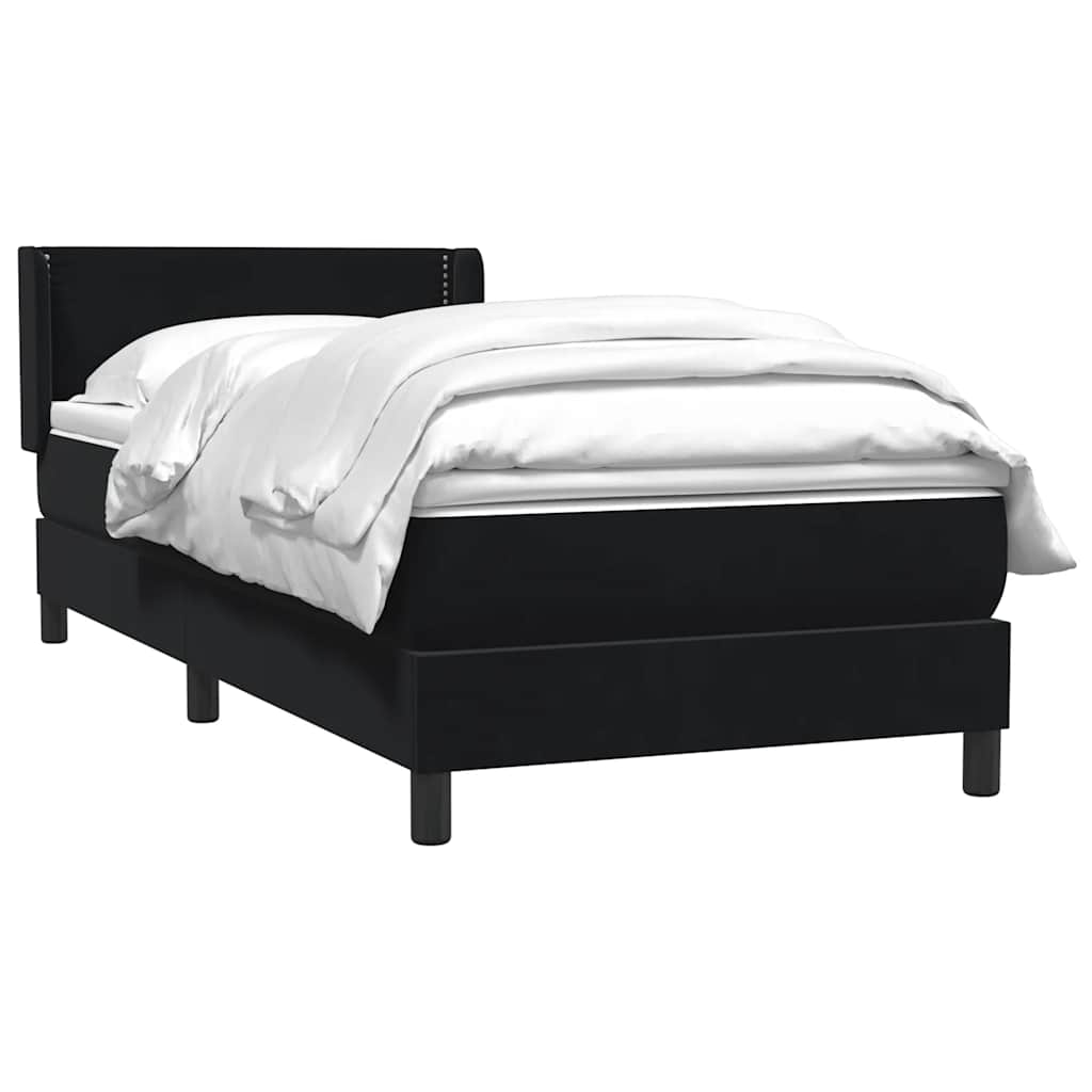 Boxspring met matras fluweel zwart 80x220 cm is nu te koop bij PeponiXL, paradijselijk wonen!