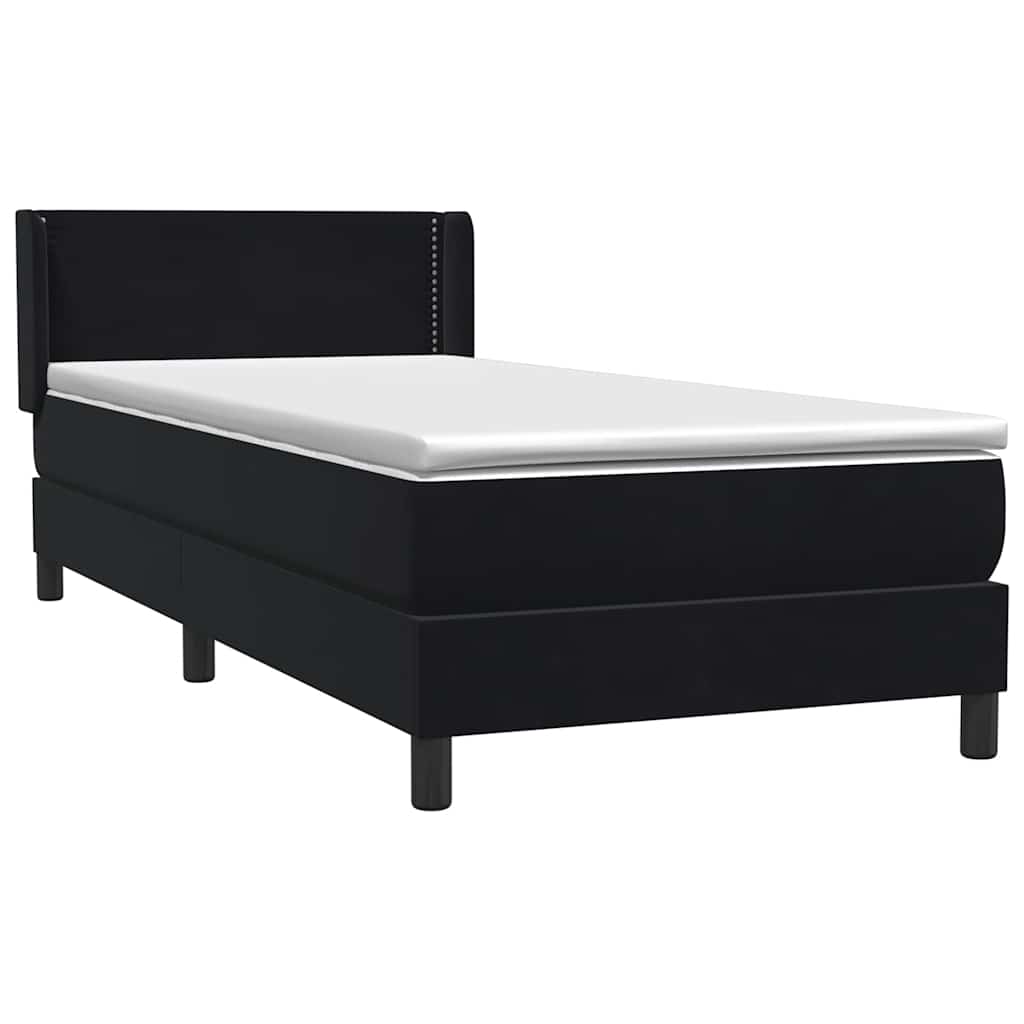 Boxspring met matras fluweel zwart 80x220 cm is nu te koop bij PeponiXL, paradijselijk wonen!
