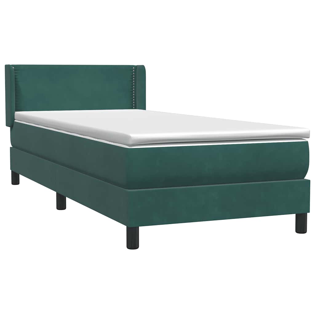 Boxspring met matras fluweel donkergroen 80x220 cm is nu te koop bij PeponiXL, paradijselijk wonen!