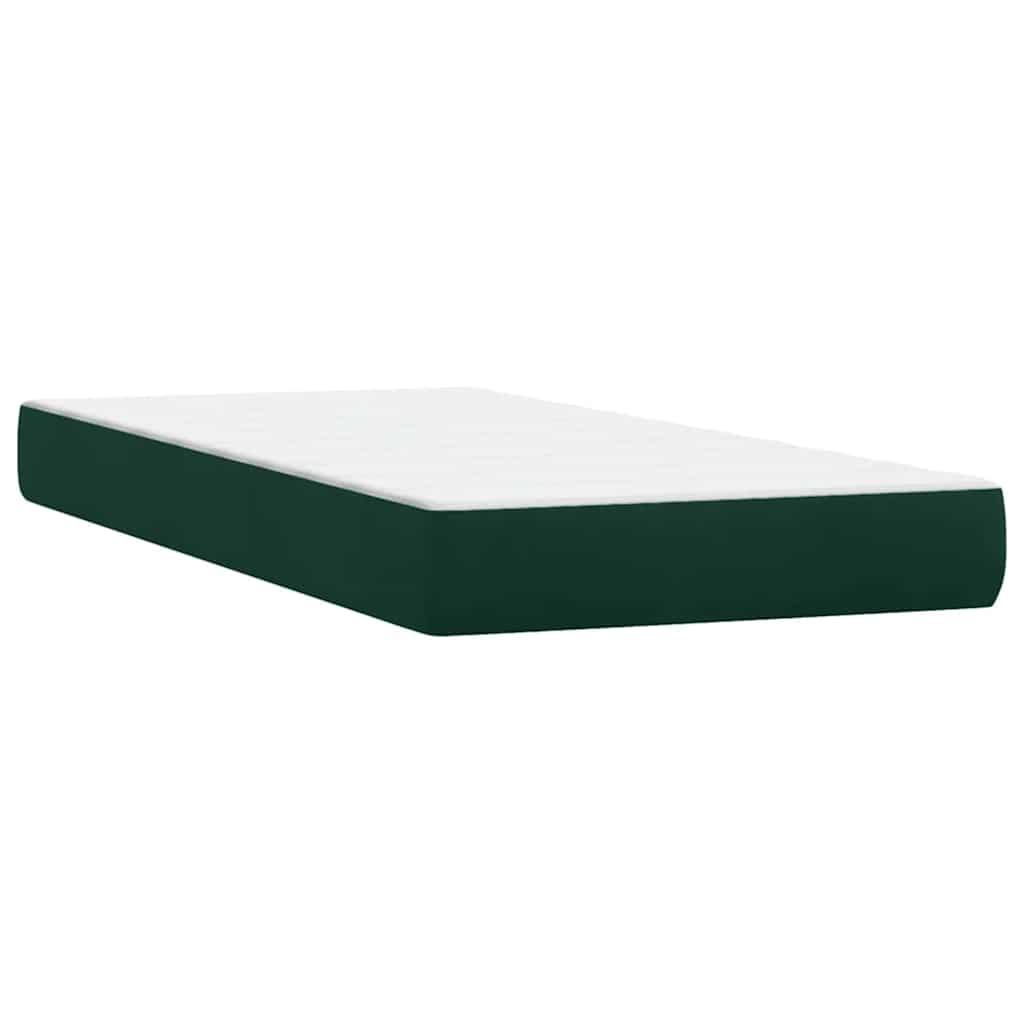 Boxspring met matras fluweel donkergroen 100x220 cm