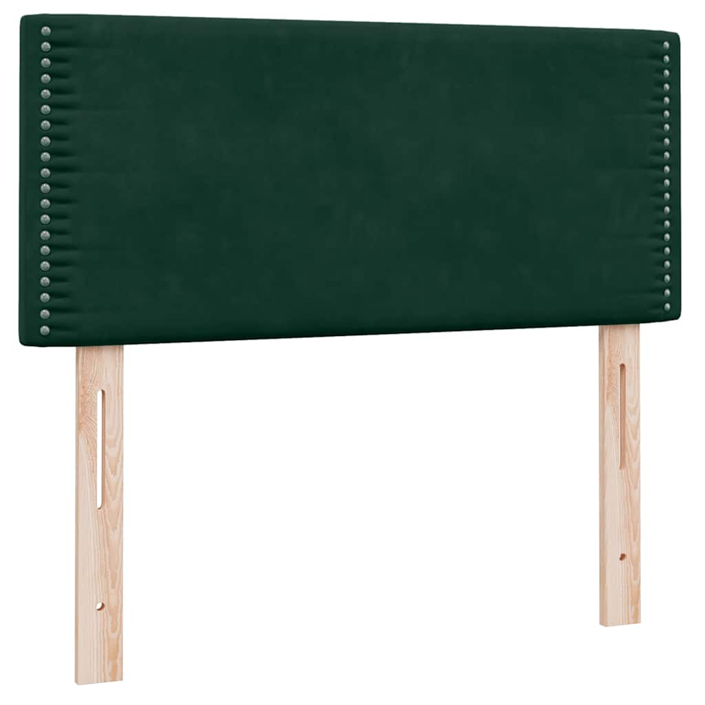 Boxspring met matras fluweel donkergroen 100x220 cm
