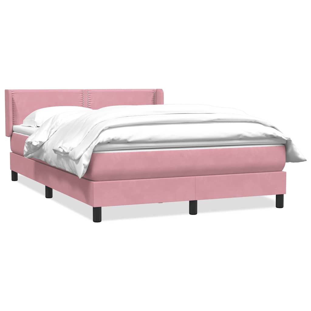 Boxspring met matras fluweel roze 160x220 cm is nu te koop bij PeponiXL, paradijselijk wonen!