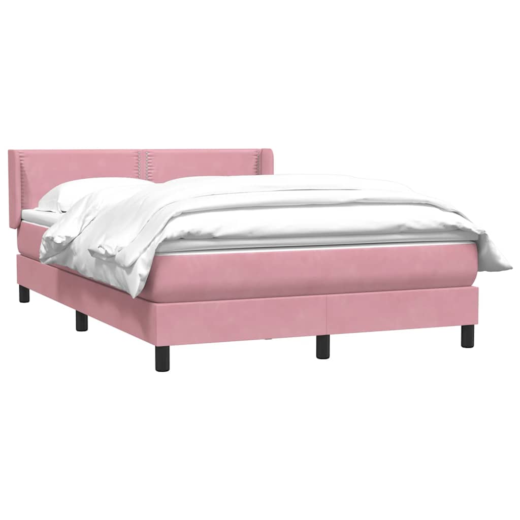 Boxspring met matras fluweel roze 160x220 cm is nu te koop bij PeponiXL, paradijselijk wonen!