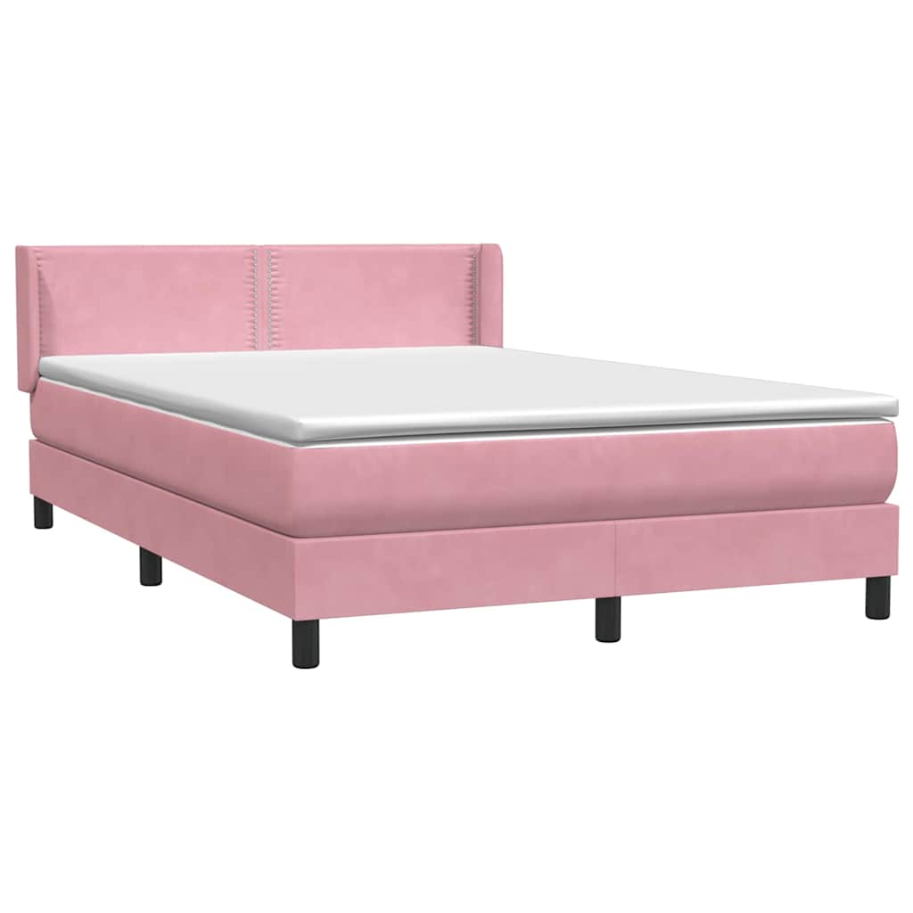 Boxspring met matras fluweel roze 160x220 cm is nu te koop bij PeponiXL, paradijselijk wonen!