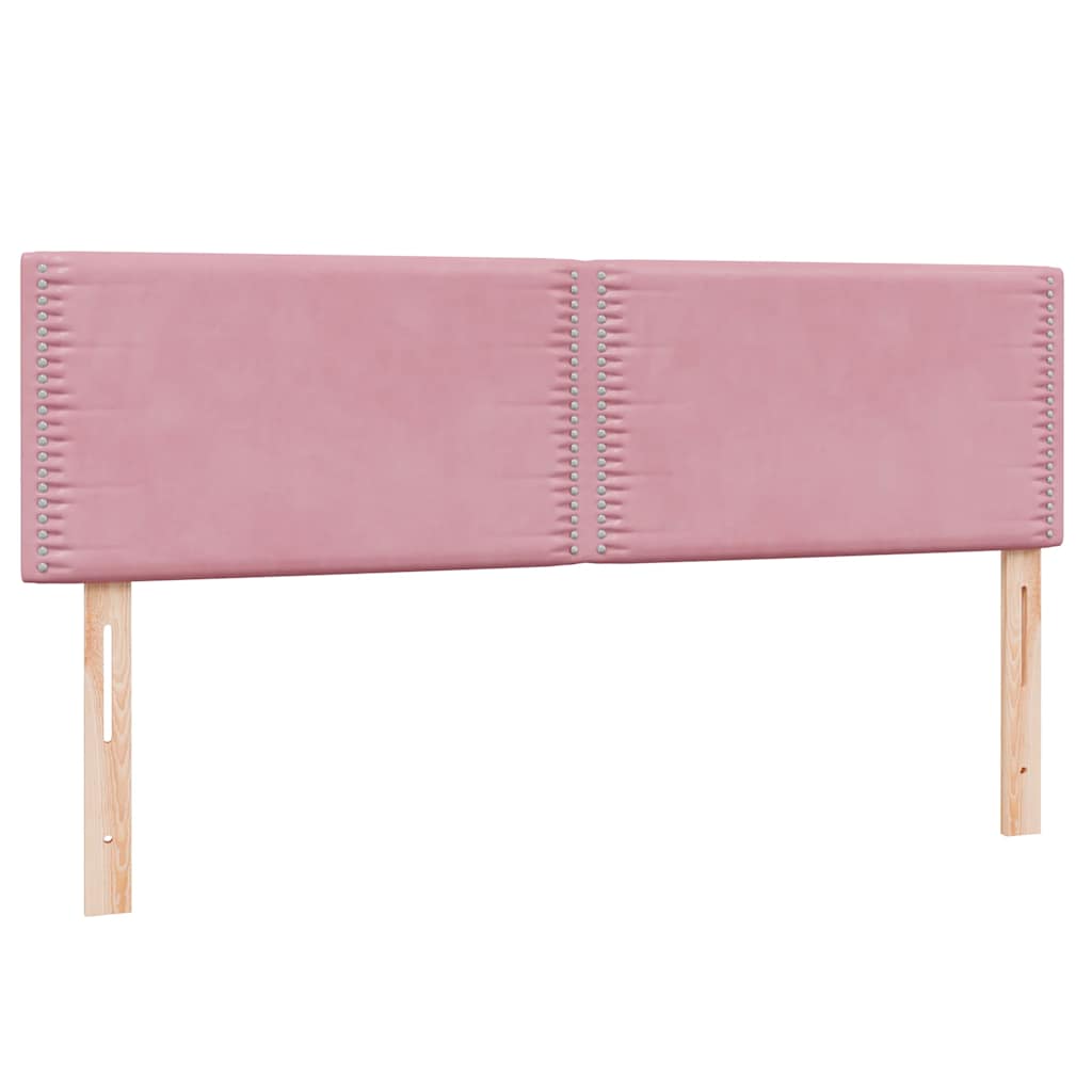 Boxspring met matras fluweel roze 160x220 cm is nu te koop bij PeponiXL, paradijselijk wonen!