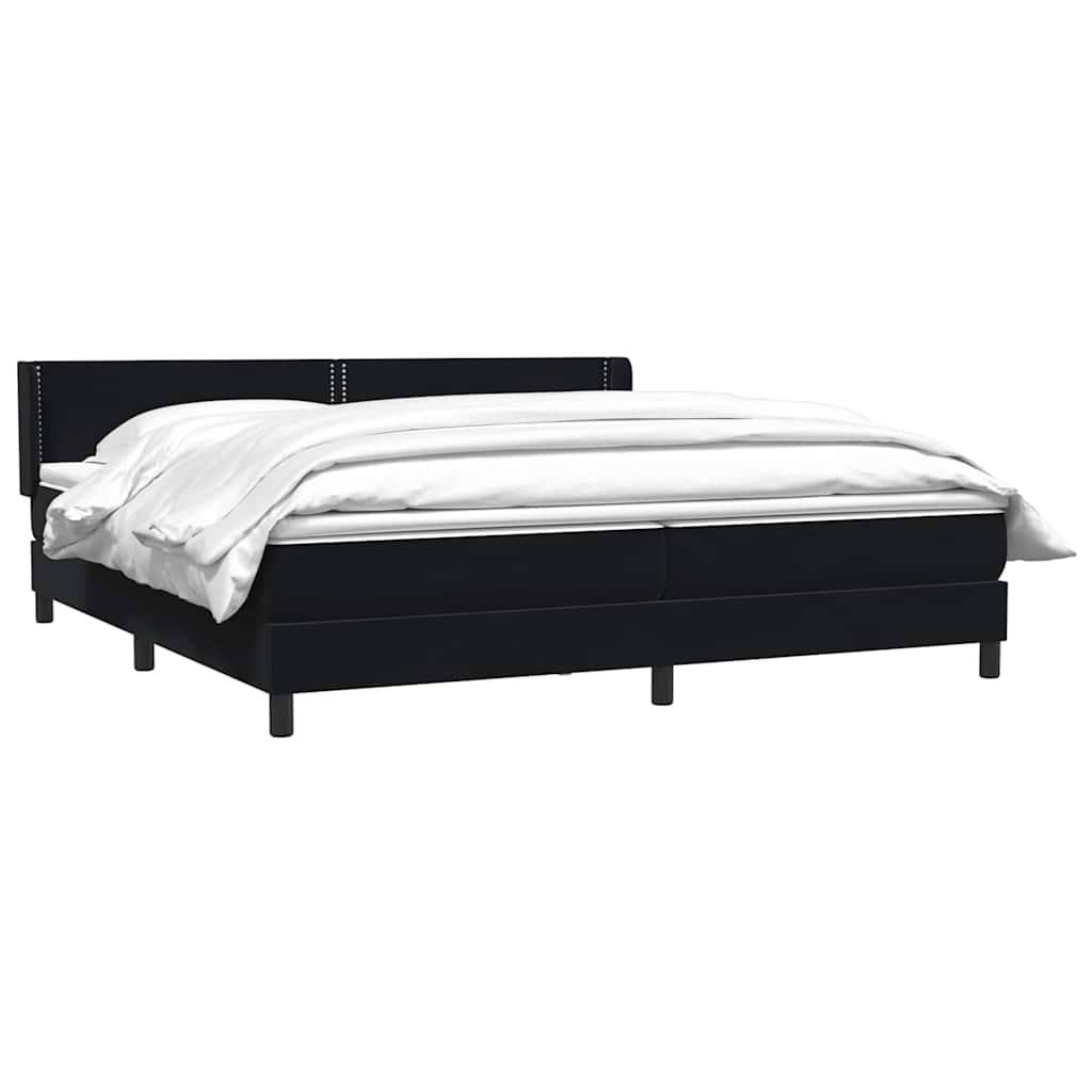Boxspring met matras fluweel zwart 180x220 cm is nu te koop bij PeponiXL, paradijselijk wonen!
