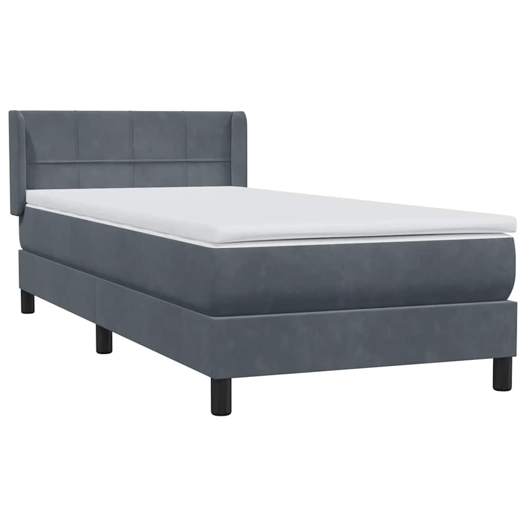 Boxspring met matras fluweel donkergrijs 80x210 cm is nu te koop bij PeponiXL, paradijselijk wonen!