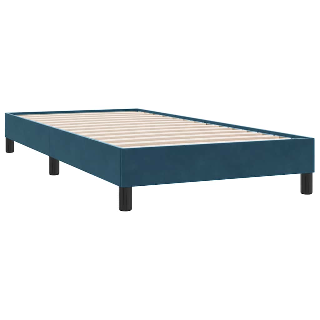 Boxspring met matras fluweel donkerblauw 90x210 cm